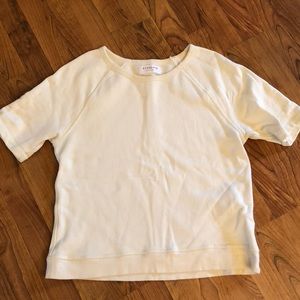 Cream short sleeve sweatshirt